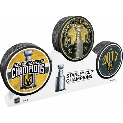 Mustang Puk Vegas Golden Knights NHL Elite Medallion 3 Puck Podium Set