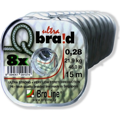 Broline šňůra Q-braid Ultra 8x 10m 0,18mm 14kg