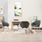 vidaXL Трапезни столове, 4 бр, тъмносиви, плат (278408)