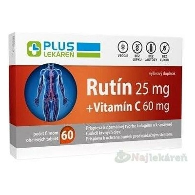 Plus Lékárna Rutin 25 mg + Vitamin C 60 mg tablet flm 60 ks