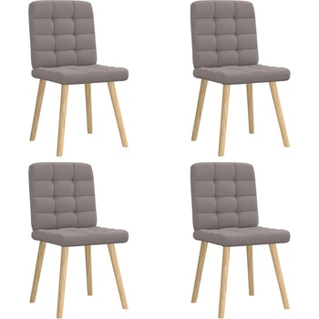 vidaXL Трапезни столове, 4 бр, таупе, текстил (3315197)