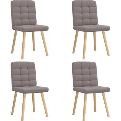 vidaXL Трапезни столове, 4 бр, таупе, текстил (3315197)