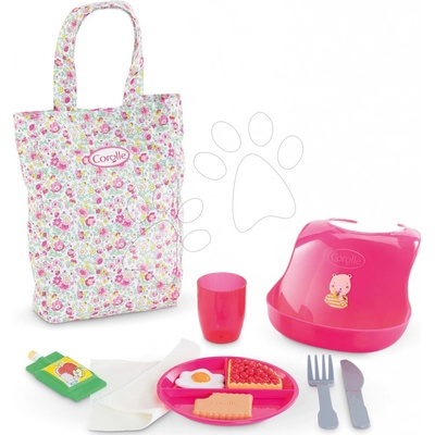 Corolle Jedálenská súprava s taškou a podbradníkom Large Meal Set pre 36-42 cm bábiku 11 doplnkov od 24 mes