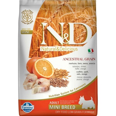 N&D dog LG Adult mini codfish & orange 7 kg