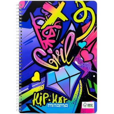 MITAMA Spirálový sešit Fantasy colours A4 čtverečkovaný music sticker