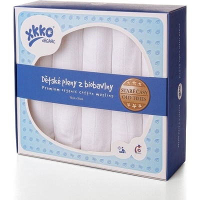 Kikko z biobavlny XKKO Organic 70 x 70 Staré časy/Bird Eye staré časy bílé 5 ks – Zbozi.Blesk.cz