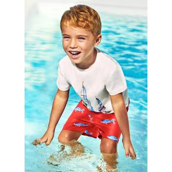 Image 1 of MAYORAL Бански тип шорти в червено с рибки за момче Майорал