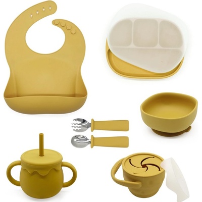 Martons jedálenská sada silikónová s prísavkou Mango 7 dielna