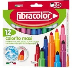 Fibracolor Флумастери Colorito Maxi 6мм 12 цвята