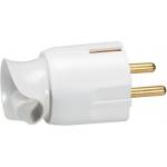 Legrand Щепсел бял Шуко/Фр. стандарт 2P+Т 360° изход на кабела 16A - 050172 (050172)