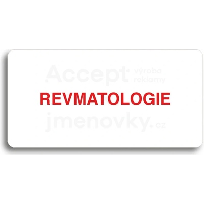 ACCEPT Piktogram REVMATOLOGIE - bílá tabulka - barevný tisk bez rámečku