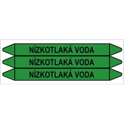 Značení potrubí, nízkotlaká voda,3 ks, 355 × 37 mm PZ 008719