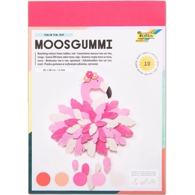 Folia - Max Bringmann Pěnovka Moosgummi - 20 x 29 cm - Tón v tónu - ČERVENÁ
