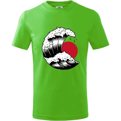 Japan culture vlna Tričko dětské bavlněné Apple Green