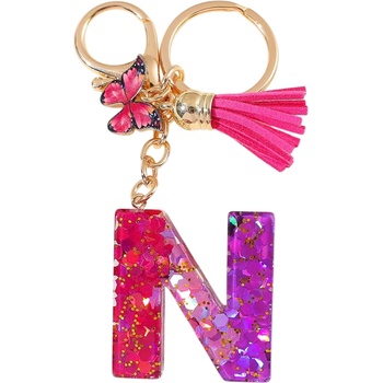 HARAHU Ключодържател Азбука - n / Розова / Пеперуда kp37958 (37958)