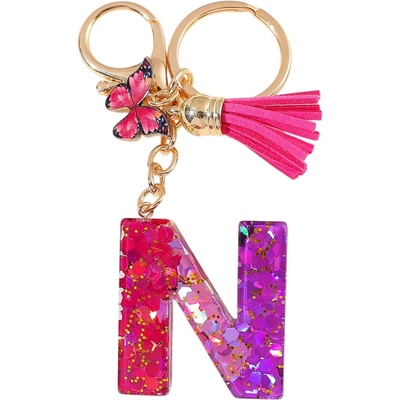 HARAHU Ключодържател Азбука - n / Розова / Пеперуда kp37958 (37958)