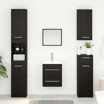vidaXL Шкаф за мивка Черния дъб 38, 5 x 41 x 48 см Инженерно дърво (880452)