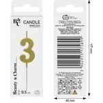 GoDan Piker lid B&C number 3 metallic gold 9.5x2.3 cm BH-SPZ3