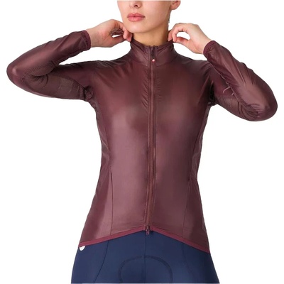 Castelli Дамска фланелка с къс ръкав за колоездене Castelli Women's Aria Shell 2 Jacket Cycling jersey - Deep Bordeaux (156-2741-0412)