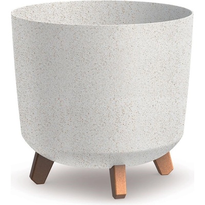PROSPERPLAST Kvetináč GRACIA TUBUS ECO WOOD biely 29,8cm