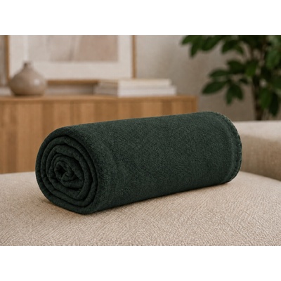 Textilomanie fleece deka Fleora lahvově zelená 150x200