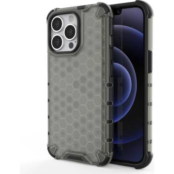 HQWear Удароустойчив кейс от ТРU материал Honeycomb за Apple iPhone 13 Pro, Черен (KXG0020695)