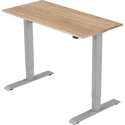 Delso Výškovo nastaviteľný stôl ADJUSTER 80 x 140 cm dub vicenza / sivá