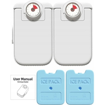 Petwant Dvojitý dávkovač krmiva s funkciou chladenia pre psa a mačku 2 x 0,35 L