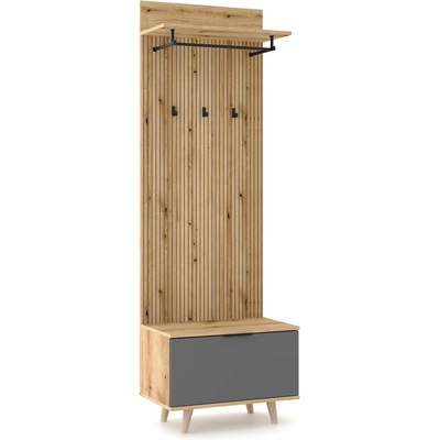 Vivaldi Předsíňová stěna Nordic 65 cm dub Evoke grafit