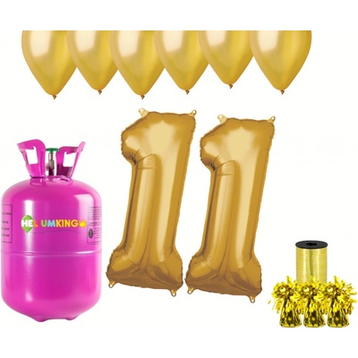 HeliumKing Helium párty set na 11. narozeniny se zlatými balónky