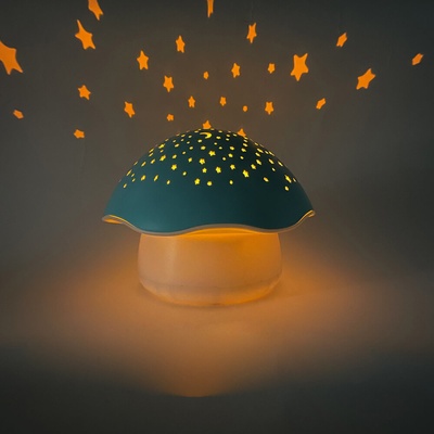 Pabobo projektor nočnej oblohy s bielym šumom a senzorom plaču Star Mushroom Blue