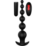 DreamToys Cheeky Love - анален вибратор с мъниста и дистанционно, акумулаторен, черен