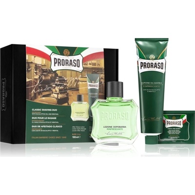 Proraso Refreshing Proraso Green Aftershave Lotion voda po holení 100 ml + Proraso Green Shaving Soap mydlo na holenie v tube 150 ml