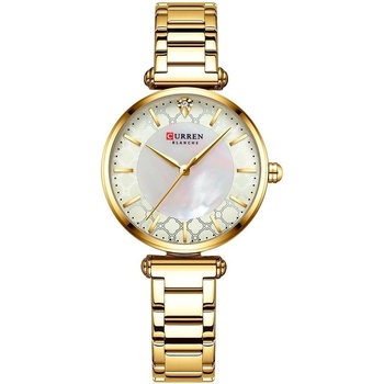 Curren Дамски часовник Curren Zitella, Златист/Бял (CURREN-9072-GOLD-WHITE)