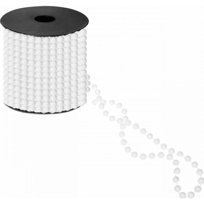SPRINGOS Vánoční řetěz Girlanda s korálky 10m 8mm bílá