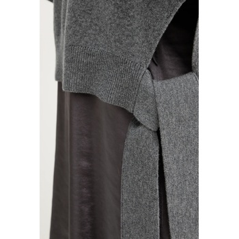 HUGO BOSS Рокля и пуловер BOSS Flalina в сиво среднодълга с кройка по тялото 50547867 (50547867)