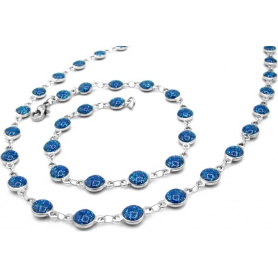 Steel Jewelry set náhrdelník a náramek modrý z chirurgické oceli SET220161 – Sleviste.cz