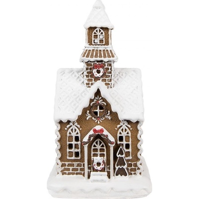 Vánoční perníková chaloupka s Led světýlky Gingerbread House - 13*11*25 cm - Clayre & Eef
