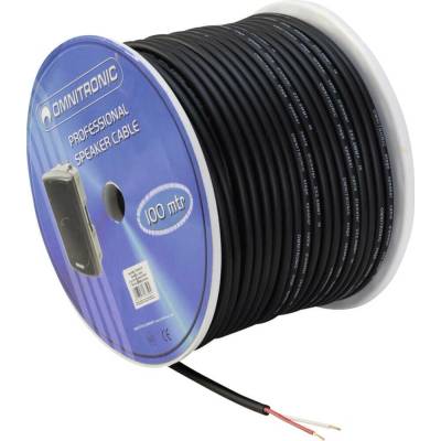 Omnitronic 3030021K reproduktorový kabel 2 x 2.5 mm² černá 100 m