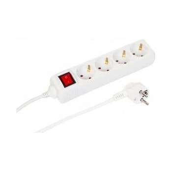 MicroConnect 4-way Schuko Power Strip on/off switch 3M, White