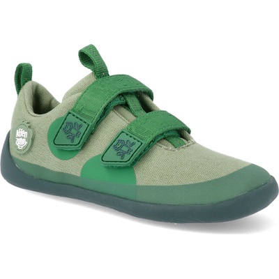 Affenzahn Barefoot dětské tenisky Sneaker Cotton Happy-Frog vegan zelené