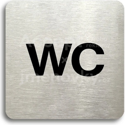ACCEPT Piktogram WC - stříbrná tabulka - černý tisk bez rámečku