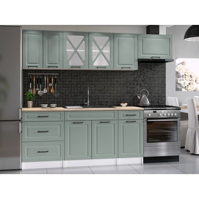 FRONTI Kuchyňská linka MARGID 240 cm Fjord mat – Zboží Dáma