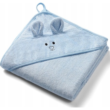 Babyono Osuška s kapucňou a uškami Bamboo modrá 100x100 cm