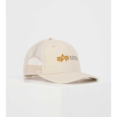 Alpha Industries Alpha Label Trucker Cap jet stream white