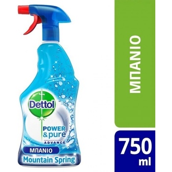 Dettol Почистващият спрей за баня, Dettol Power & Pure Advance Cleaning Spray Toilet with Scent Mountain Spring 750ml