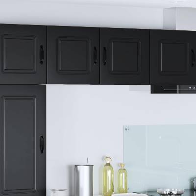 vidaXL Панел за миялна машина Kalmar 2 бр. Черно Инженерна дървесина (884517)
