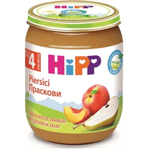 HiPP Био Пюре HiPP Праскови и круши 125 гр. - 4+ месеца