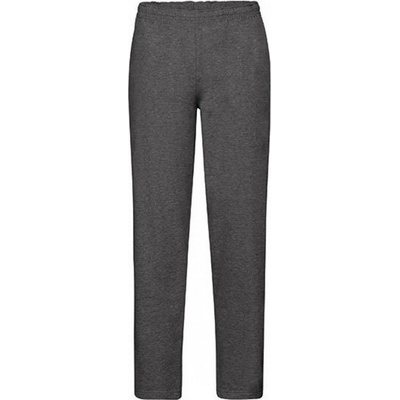 Fruit of the Loom tepláky v rovném střihu s otevřeným lemem tmavá melír F481 šedá