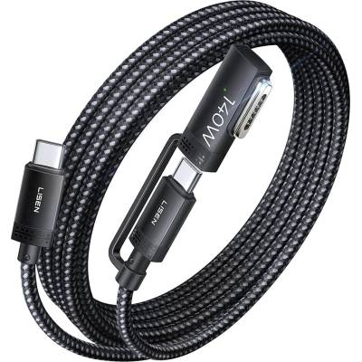 Lisen YL0124070021 Type-C na Type-C magnetický 140 W 480 Mb/s s nylonovým opletením 6,6 ft šedý
